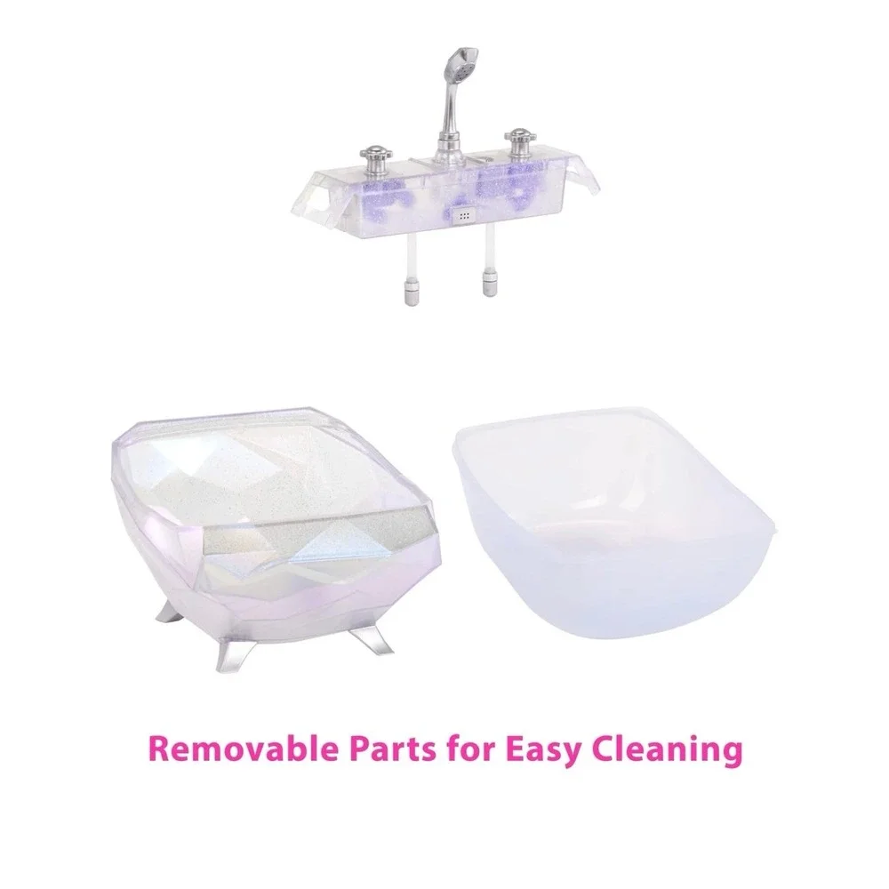 MGA'S Glitter Babyz Color Change Bubbling Bathtub, Real Working Shower Head‎ NEW